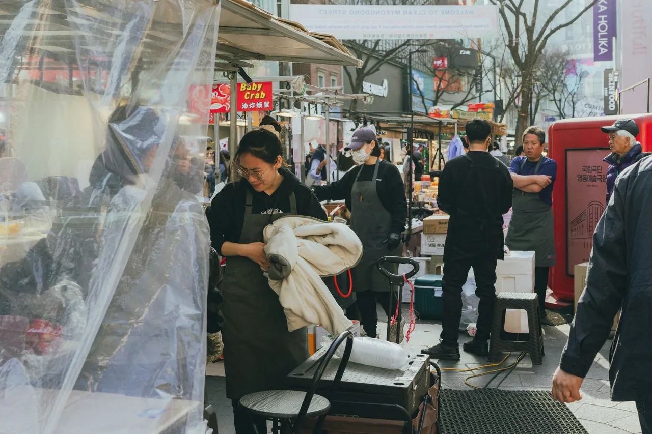 Exploring Myeongdong's street food scene