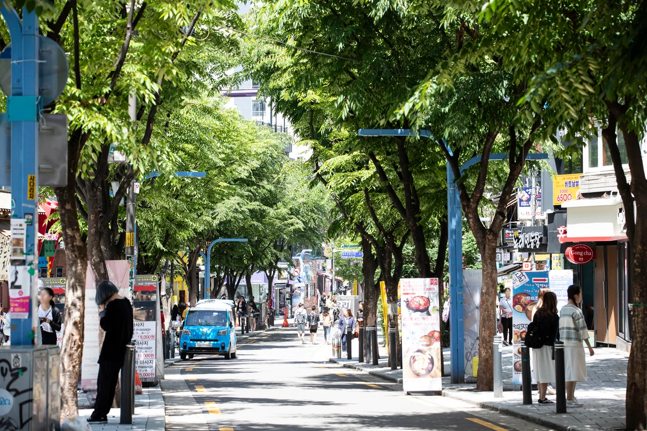 The Hongdae live-music district in Seoul